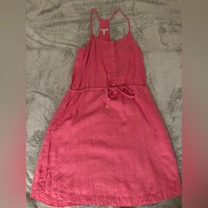 Pink Sleeveless Button-Down Dress